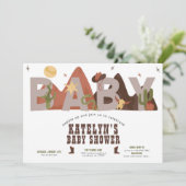 Western Cowboy Boy Babydusche Einladung (Stehend Vorderseite)