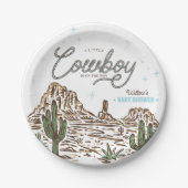 Western Cowboy Boy Babydusche Pappteller (Vorderseite)