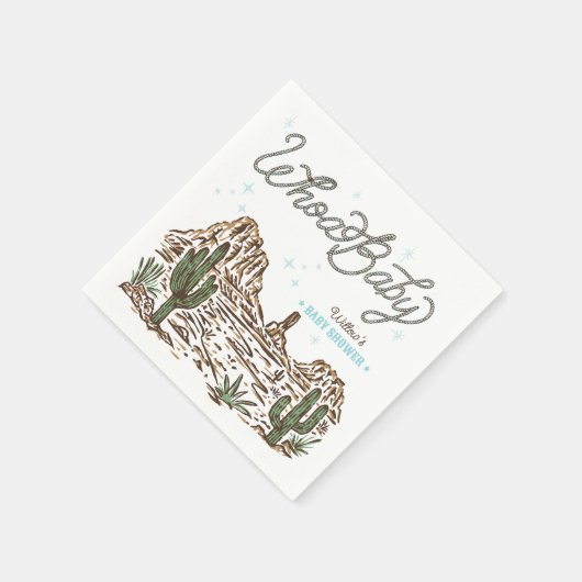 Western Cowboy Boy Babydusche Serviette (Ecke)