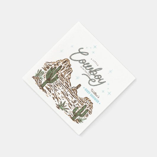 Western Cowboy Boy Babydusche Serviette (Ecke)