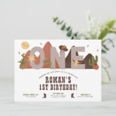 Western Cowboy Boys Einladung zum Geburtstag (Stehend Vorderseite)