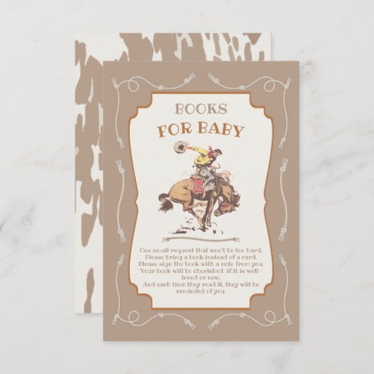 Western Cowboy Bucking Bronco Bücher für Kinder Einladung (Vorne/Hinten)