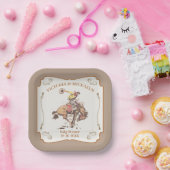 Western Cowboy Bucking Bronco Pappteller (Party)