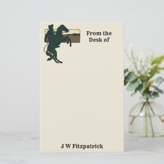 Western Cowboy Bucking Bronco Pferd Schreibpapier