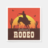 Western Cowboy Bull Rider Rodeo Serviette (Vorderseite)