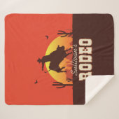 Western Cowboy Bull Rider Rodeo Sherpadecke (Vorderseite (Horizontal))