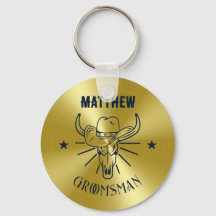 Western Cowboy Bull Skull Logo Gold Navy Trauzeuge
