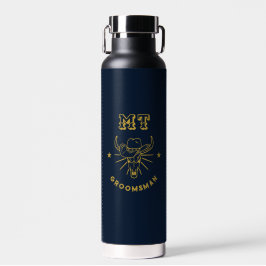 Western Cowboy Bull Skull-Logo Vintage Trauzeuge Trinkflasche