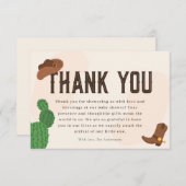 Western Cowboy Cactus Baby Shower Dankeskarte (Vorne/Hinten)