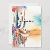 Western Cowboy Cactus Nursing School Abschluss Einladung (Rückseite)