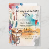 Western Cowboy Cactus Nursing School Abschluss Einladung (Vorne/Hinten)