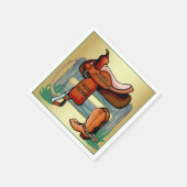 Western Cowboy Champion Großvater Sattelstiefel Serviette (Ecke)