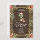 Western Cowboy Christmas Cactus Stringlight Einladung (Vorderseite)