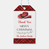 Western Cowboy Christmas Hat Party Vielen Dank Geschenkanhänger (Vorderseite)