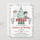 Western Cowboy Christmas Sweet One Geburtstag Einladung (Vorderseite)