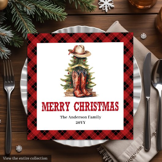 Western Cowboy Country Christmas Paper Napkins Serviette
