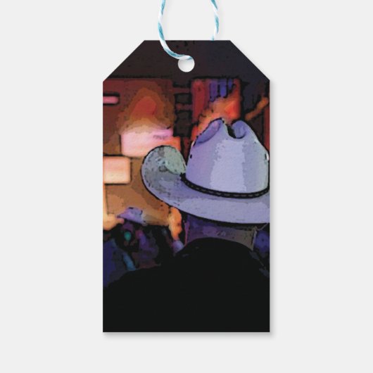 Western Cowboy Country Music Night Club Geschenkanhänger (Rückseite)