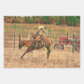 Western Cowboy Country Reiten Geschenkpapier Set (Vorderseite)