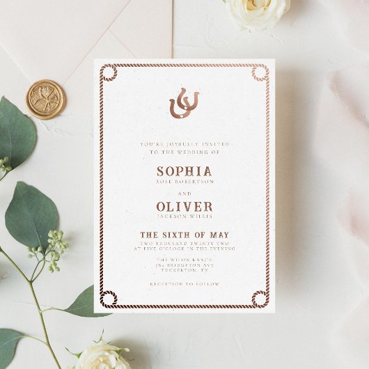 Western Cowboy Country Rustikale Hochzeit Einladung