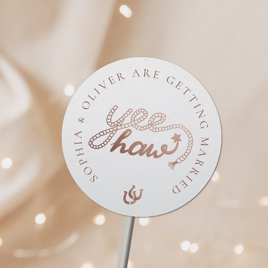 Western Cowboy Country Rustikale Hochzeit Runder Aufkleber