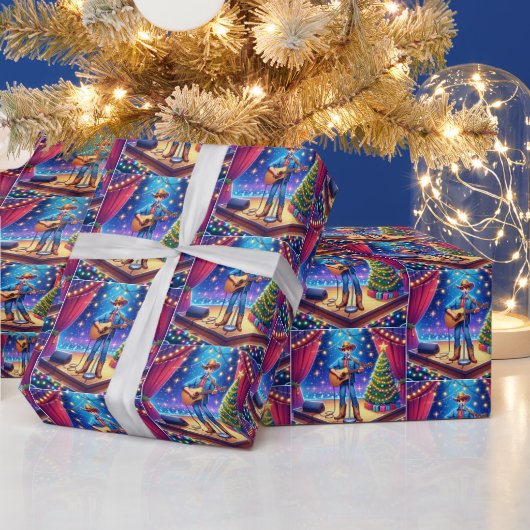 Western Cowboy Country Sänger Weihnachten Geschenkpapier (Feiertage)