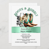 Western Cowboy Country Stiefel aquamarin braun Bla Einladung (Vorne/Hinten)