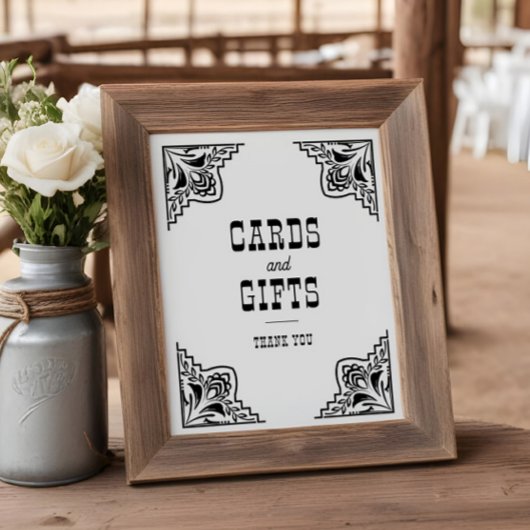 Western Cowboy Country Wedding Cards Schild