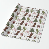 Western Cowboy Country Weihnachtswrapping Paper Geschenkpapier (Ungerollt)