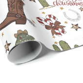 Western Cowboy Country Weihnachtswrapping Paper Geschenkpapier (Rolleneckpunkt)