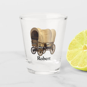 Western Cowboy Covered Wagon Personal Schnapsglas