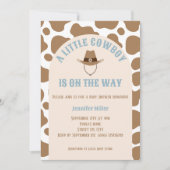 Western Cowboy Cow Print Boy Baby Shower Einladung (Vorderseite)