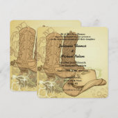 Western Cowboy Cowgirl Boots Hat Wedding Einladung (Vorne/Hinten)