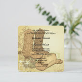 Western Cowboy Cowgirl Boots Hat Wedding Einladung (Stehend Vorderseite)