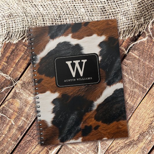 Western Cowboy Cowgirl Cowhide Pattern Notizblock