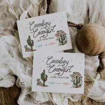 Western Cowboy Cowgirl Gender Reveal-Stimmkarte