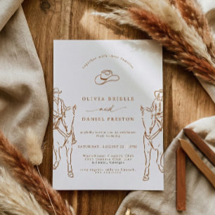 Western Cowboy Cowgirl Hochzeit Einladung