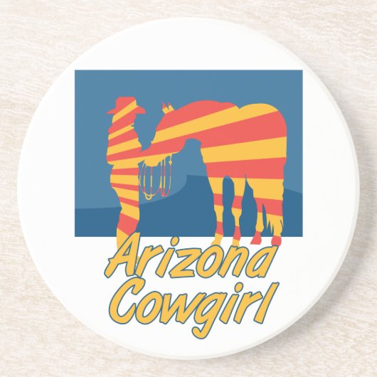 Western Cowboy Cowgirl Horse Barn Rodeo Untersetze Sandstein Untersetzer (Vorne)