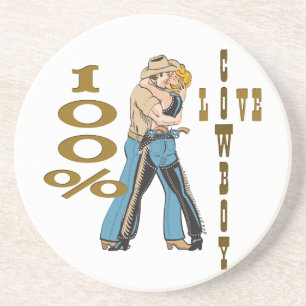 Western Cowboy Cowgirl Horse Barn Rodeo Untersetze Sandstein Untersetzer