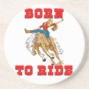 Western Cowboy Cowgirl Horse Barn Rodeo Untersetze Sandstein Untersetzer