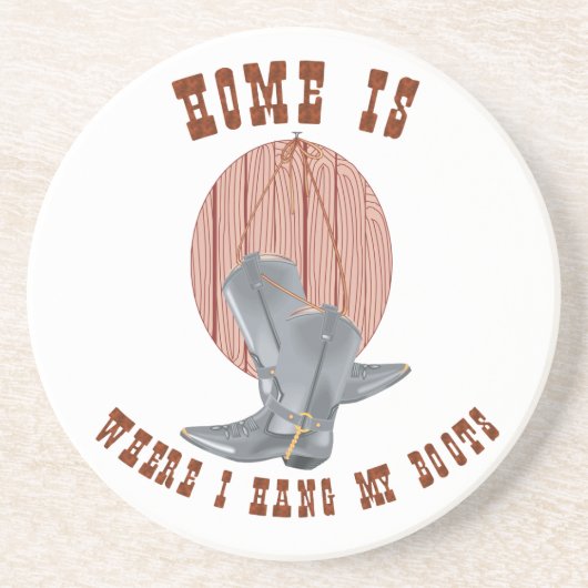 Western Cowboy Cowgirl Horse Barn Rodeo Untersetze Sandstein Untersetzer (Vorne)