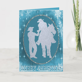 Western Cowboy Cowgirl Horse Frohe Weihnachten