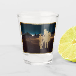 Western Cowboy Cowgirl Horse Moonlight Schnapsglas