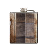 Western Cowboy Cowgirl Horseshoe Wagon Wheel Flachmann (Rückseite)