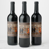 Western Cowboy Cowgirl Horseshoe Wagon Wheel Weinetikett (Flaschen)