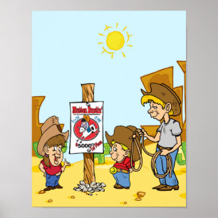 Western Cowboy Cowgirl Kid Mutton Bustin Poster