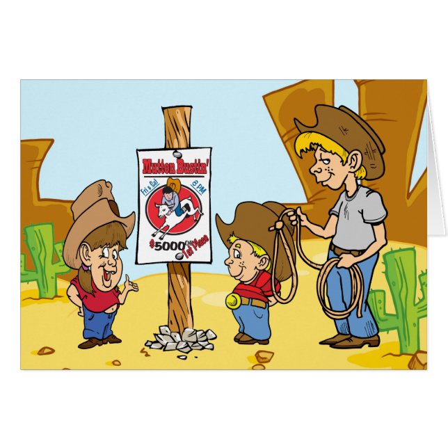 Western Cowboy Cowgirl Rodeo Mutton Bustin (Vorderseite (Horizontal))