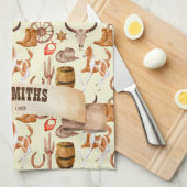 Western Cowboy Cowgirl Rodeo Pferd thematisch Geschirrtuch (Viertel Falte)