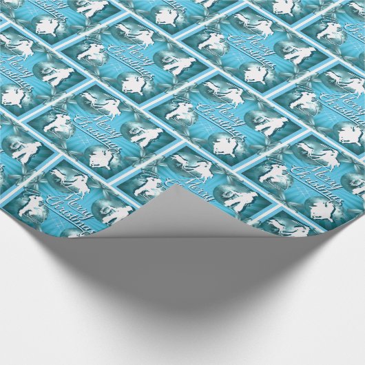 Western Cowboy Cowgirl Roping Weihnachtsgeschenke  Geschenkpapier (Ecke)