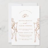 Western Cowboy Cowgirl Wedding Einladung (Vorderseite)