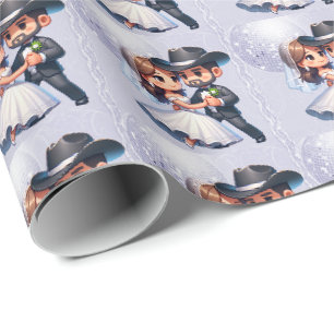 Western Cowboy Cowgirl Wedding Geschenkpapier